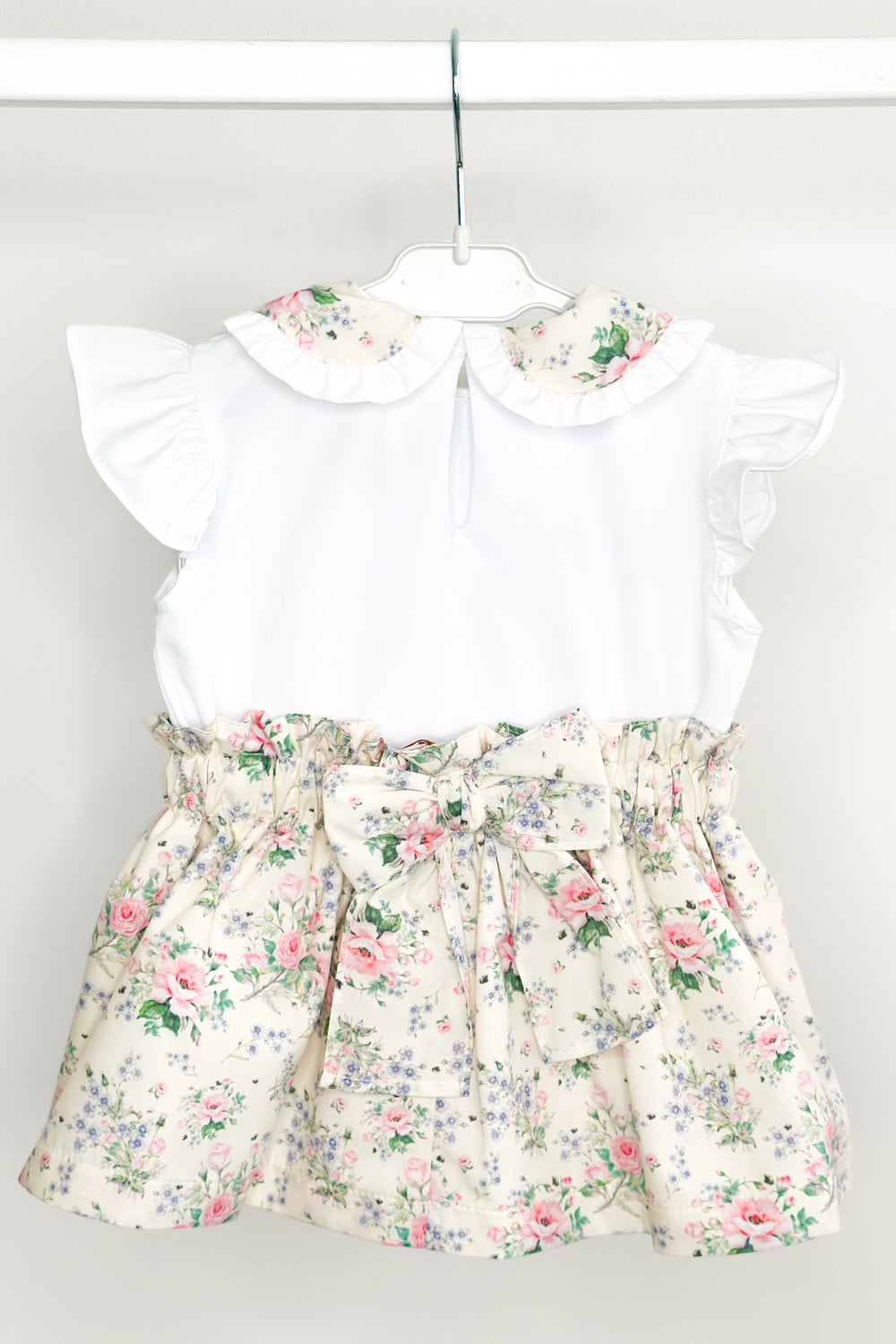 Puro Mimo "Adelyn" Pale Lemon & Pink Vintage Floral Top & Skirt | Millie and John