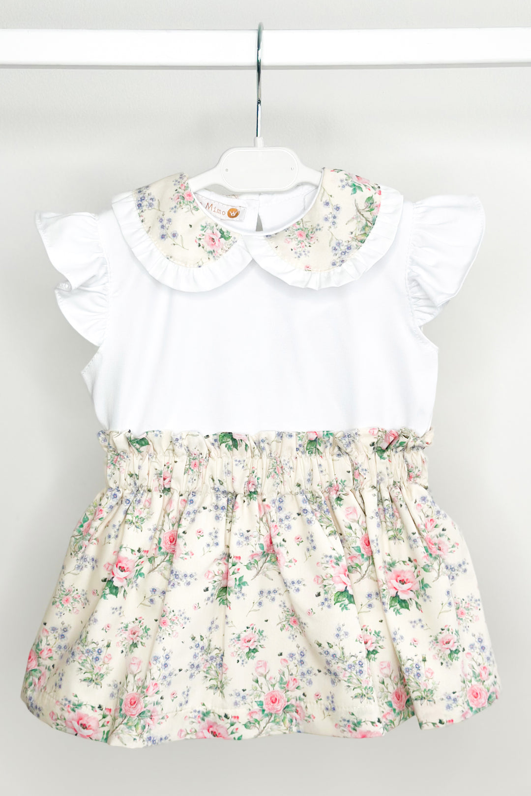 Puro Mimo "Adelyn" Pale Lemon & Pink Vintage Floral Top & Skirt | Millie and John