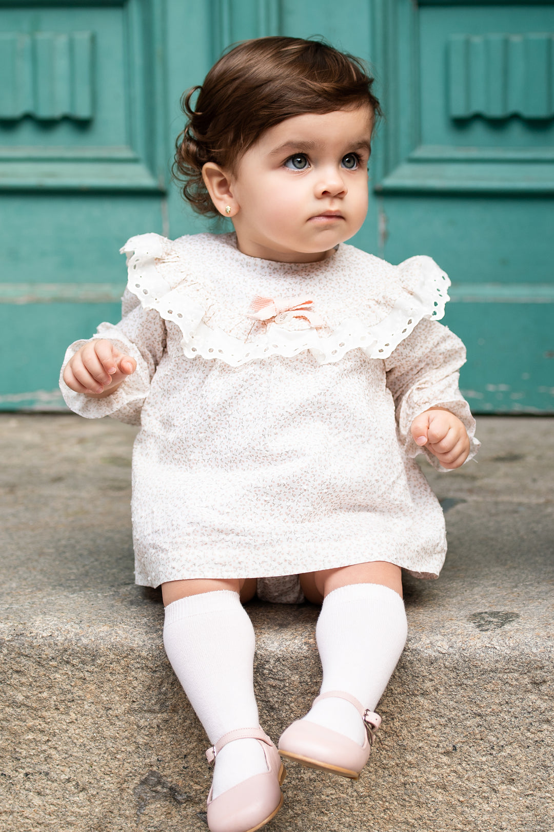 Foque "Petunia" Pink Floral Dress & Bloomers | Millie and John