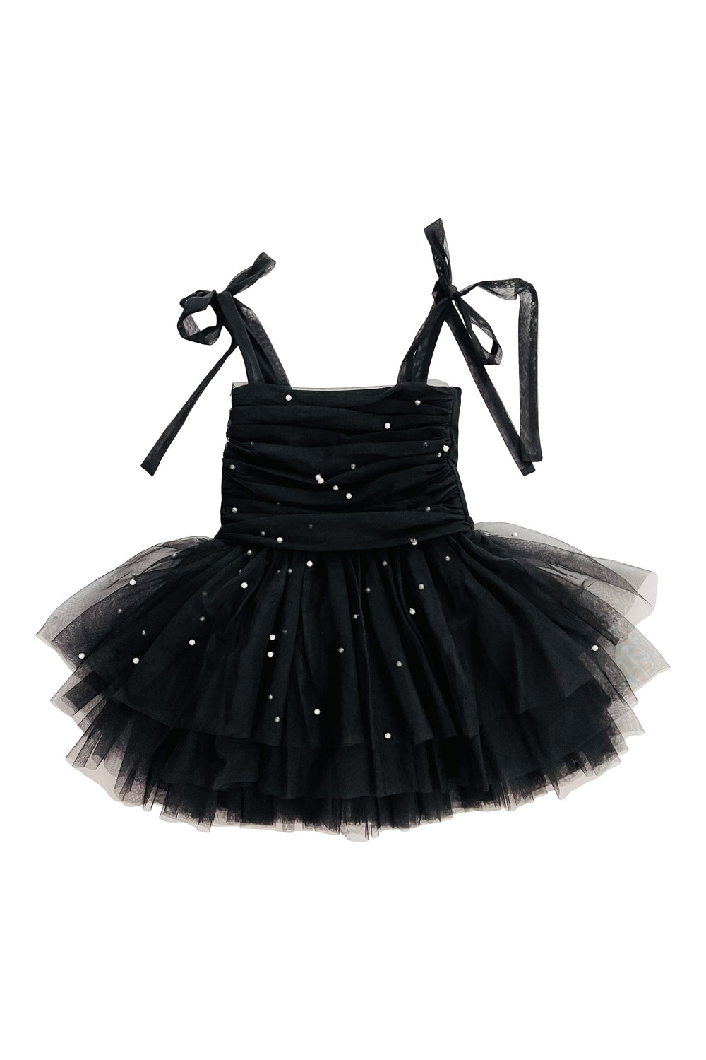 DOLLY by Le Petit Tom Black Pearl Tulle Ballerina Dress | Millie and John
