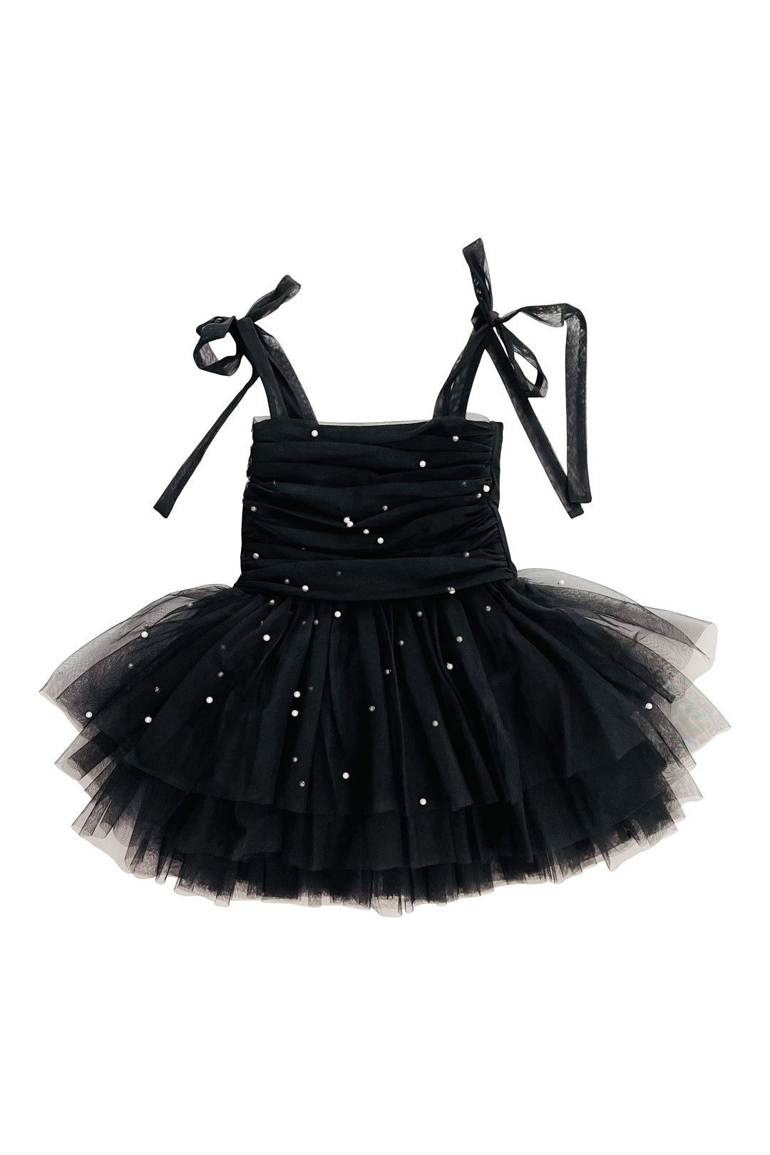 DOLLY by Le Petit Tom Black Pearl Tulle Ballerina Dress | Millie and John