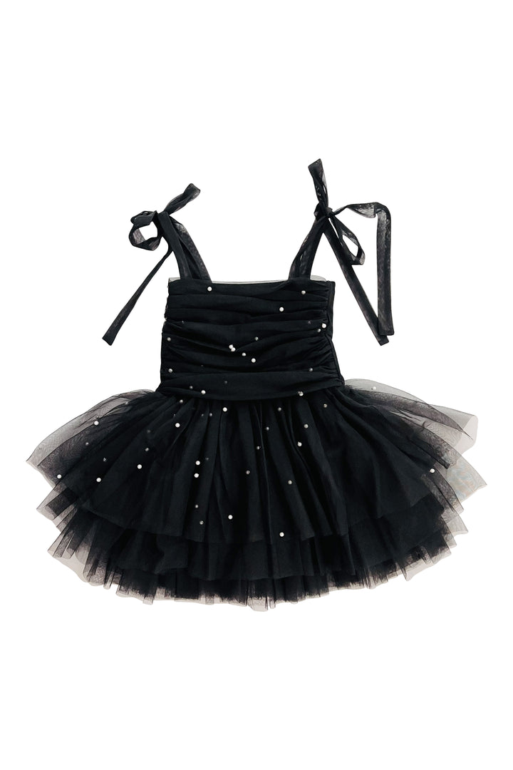 DOLLY by Le Petit Tom Black Pearl Tulle Ballerina Dress | Millie and John