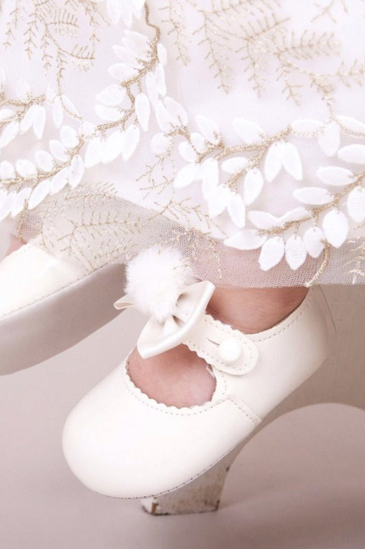 Baypods White Pom Pom Soft Sole Shoes | Millie and John