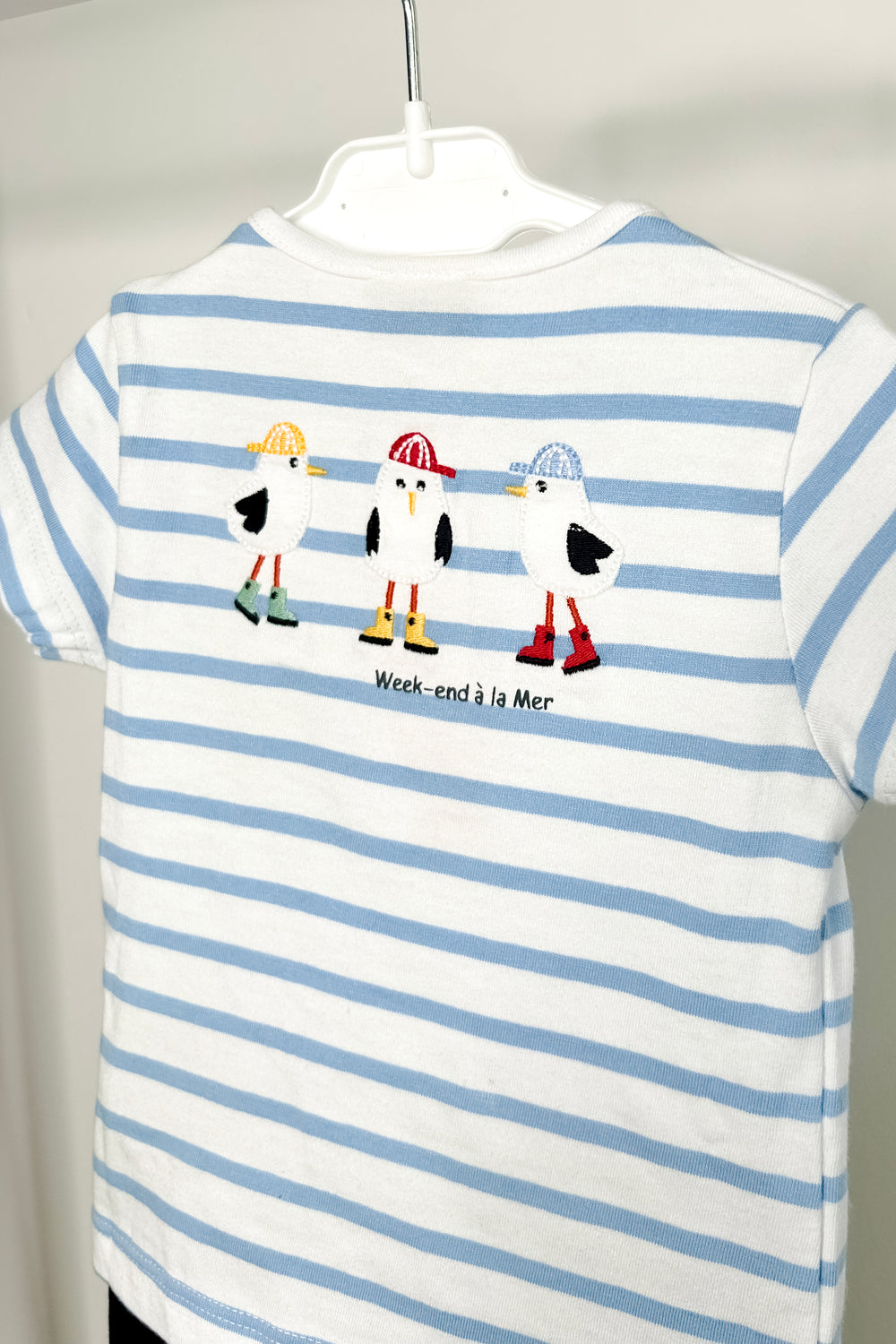 Week-end à la Mer "Finnegan" Blue Striped Tee & Navy Shorts | Millie and John