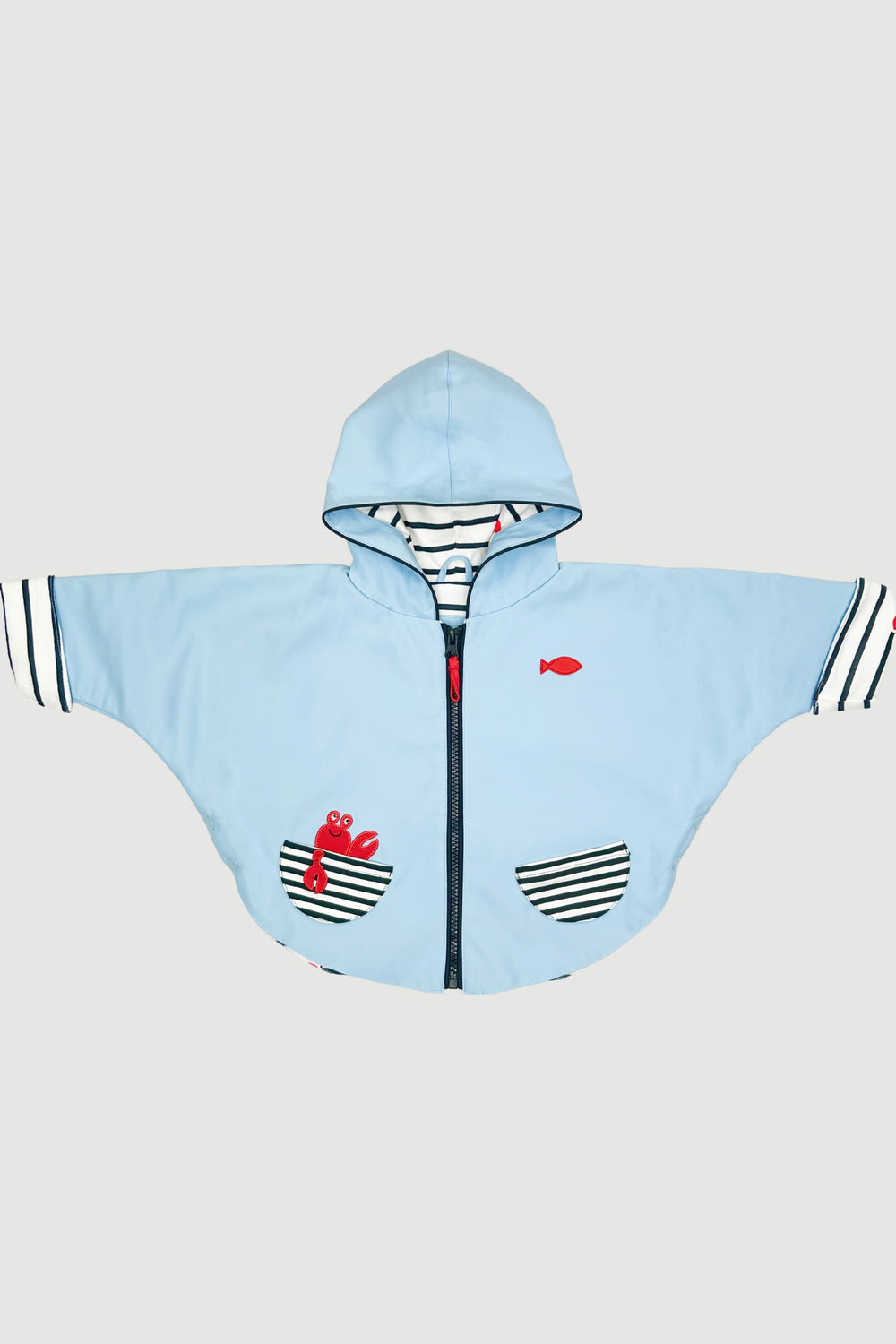 Week-end à la Mer "Georgie" Sky Blue Waterproof Cape | Millie and John