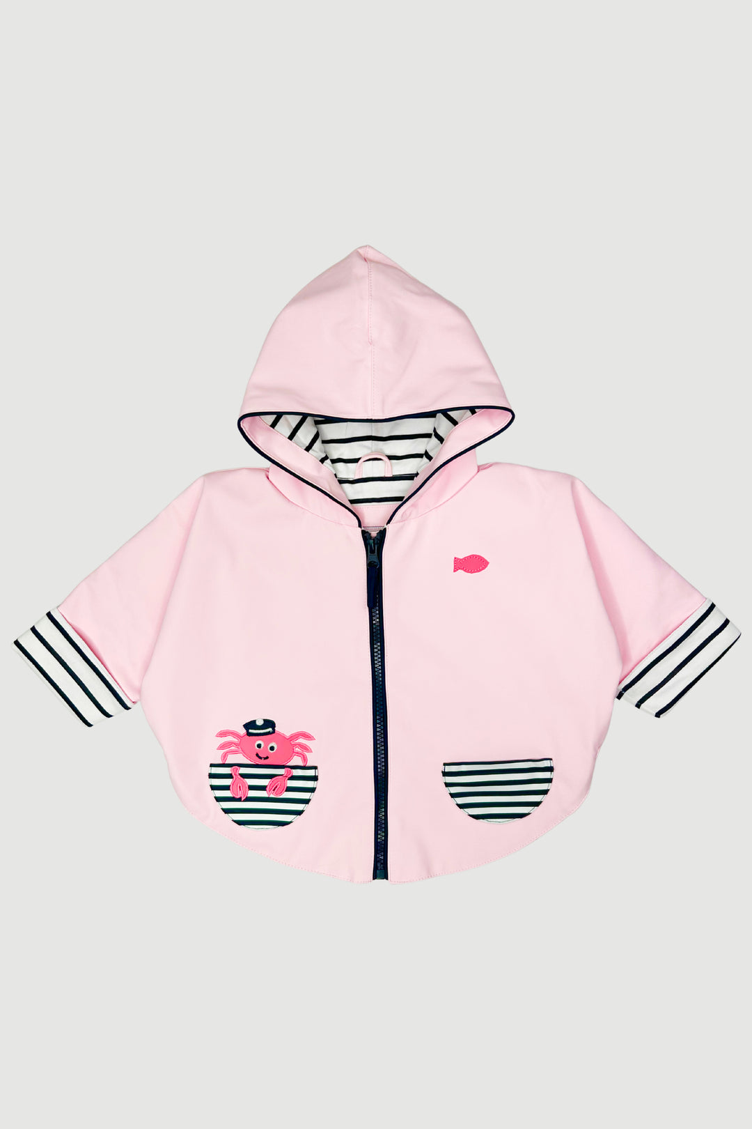 Week-end à la Mer "Georgie" Pale Pink Waterproof Cape | Millie and John
