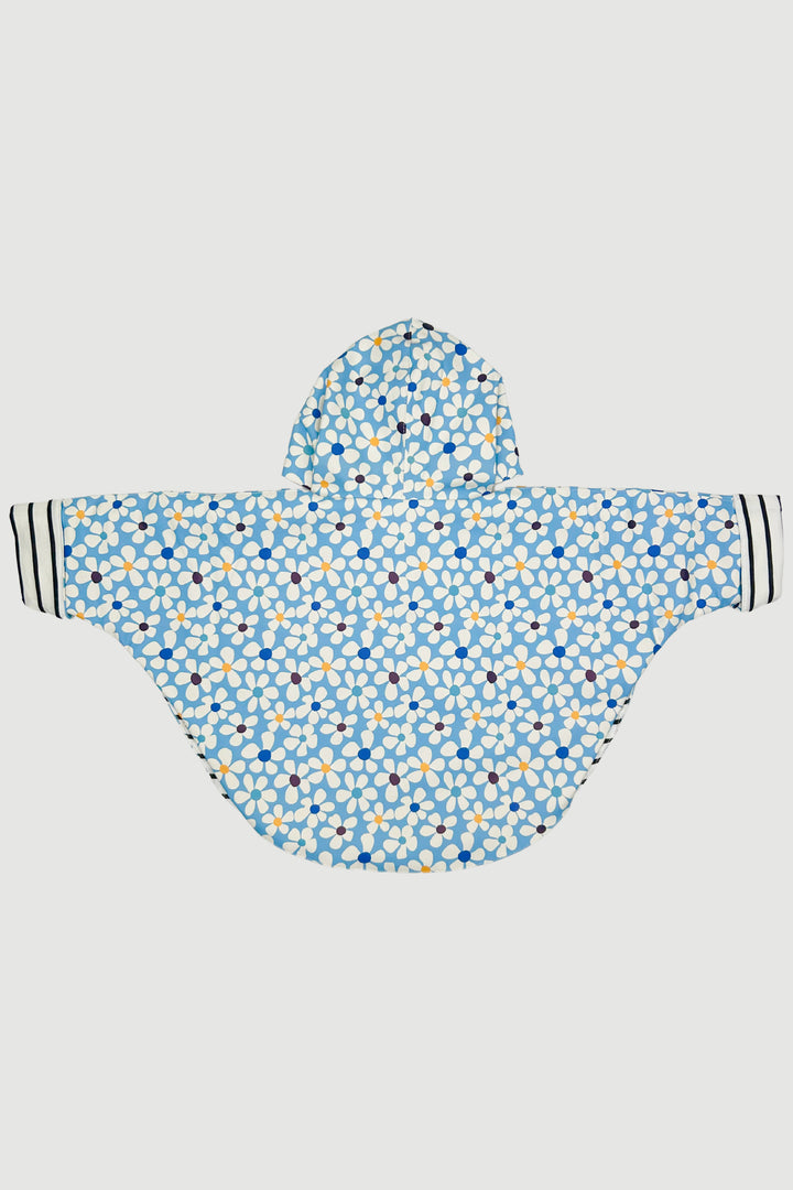 Week-end à la Mer "Dory" Blue Floral Waterproof Cape | Millie and John