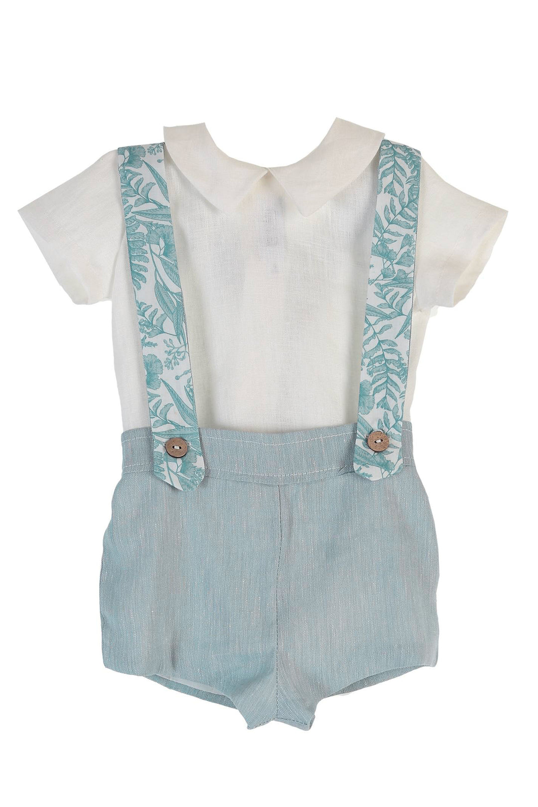 Tartaleta "Frankie" Shirt, Teal Shorts & Floral Braces | Millie and John