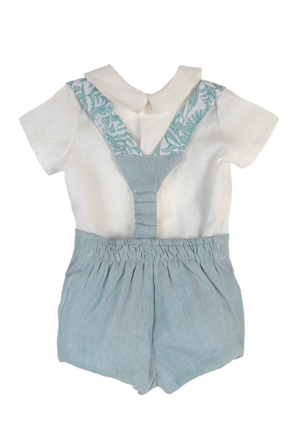 Tartaleta "Frankie" Shirt, Teal Shorts & Floral Braces | Millie and John