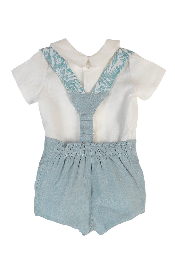 Tartaleta "Frankie" Shirt, Teal Shorts & Floral Braces | Millie and John