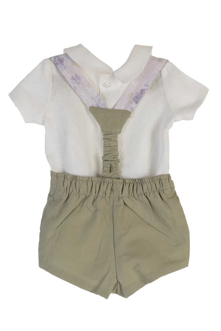 Tartaleta "Clarence" Shirt, Pistachio Shorts & Floral Braces | Millie and John