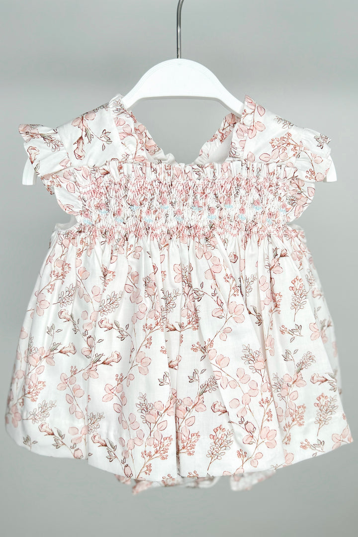 Tartaleta "Liora" Pale Pink Floral Smocked Dress & Bloomers | Millie and John