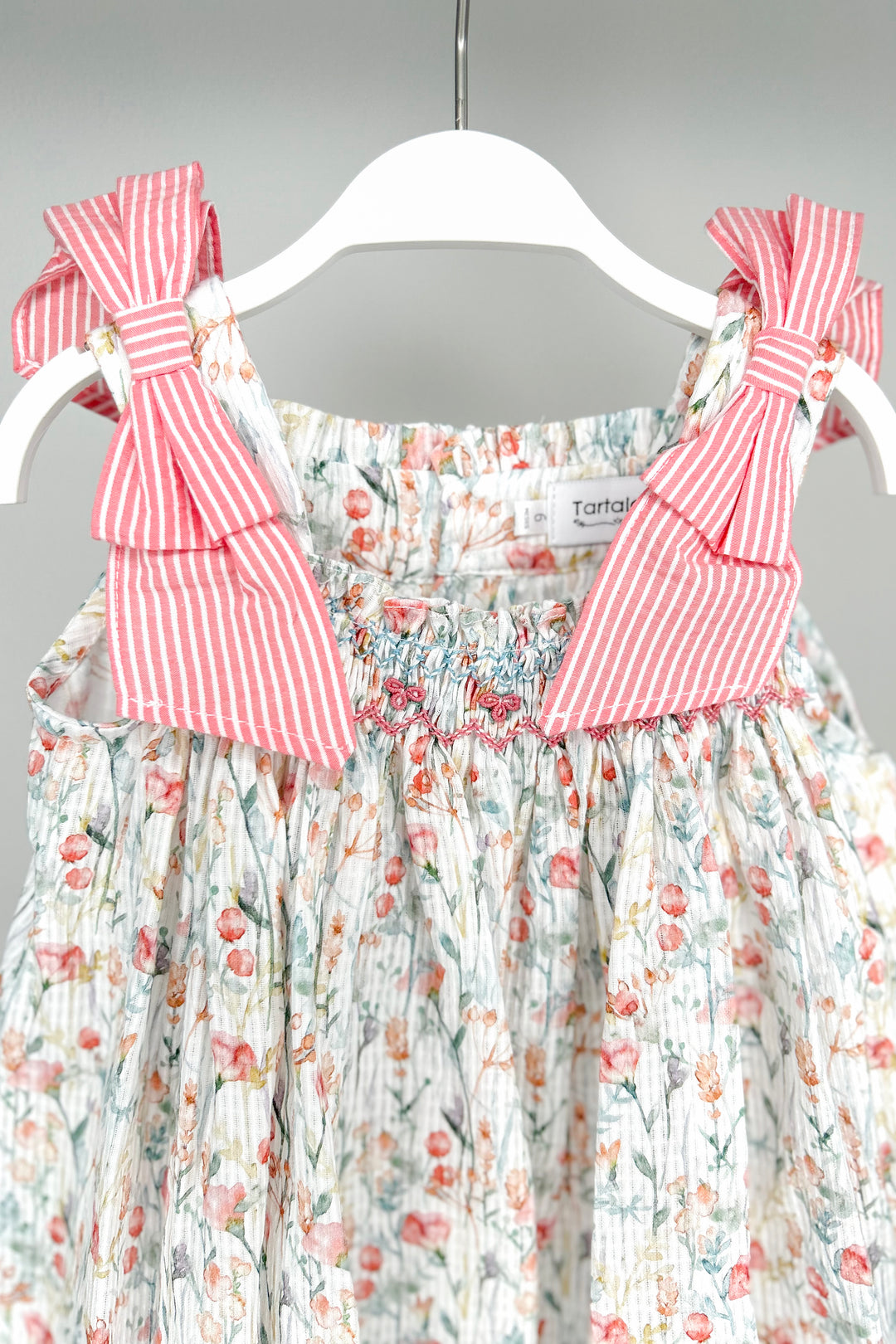 Tartaleta "Lana" Coral Watercolour Floral Smocked Dress & Bloomers | Millie and John