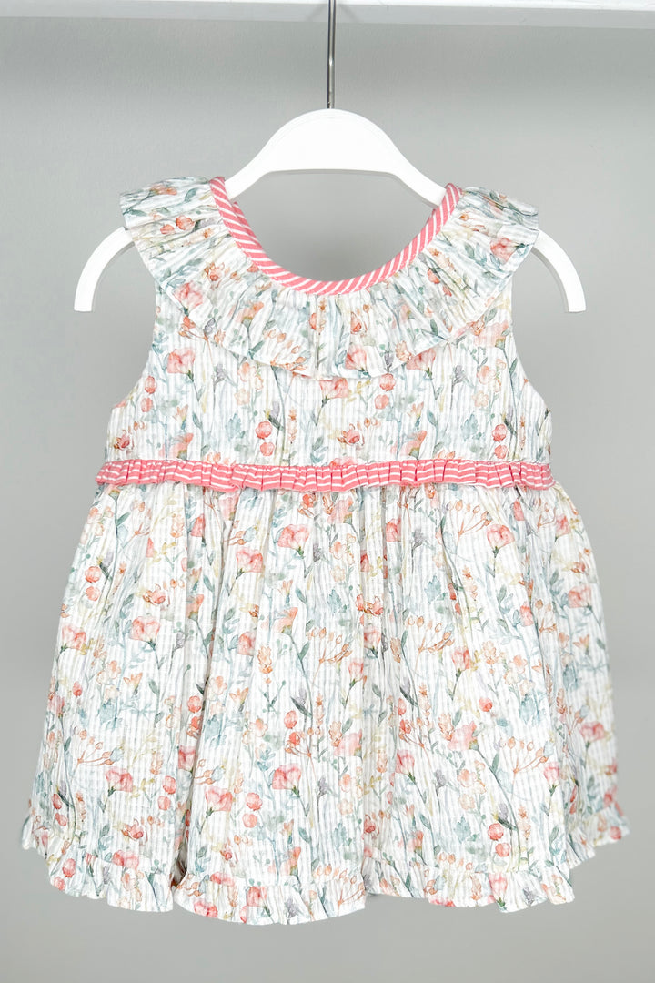 Tartaleta "Audrina" Coral Watercolour Floral Dress & Bloomers | Millie and John