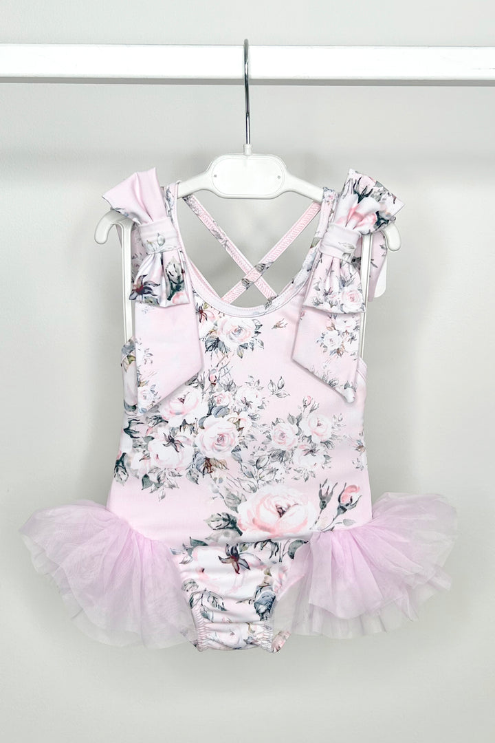 Fofettes "Alessia" Pink Floral Tulle Swimsuit | Millie and John