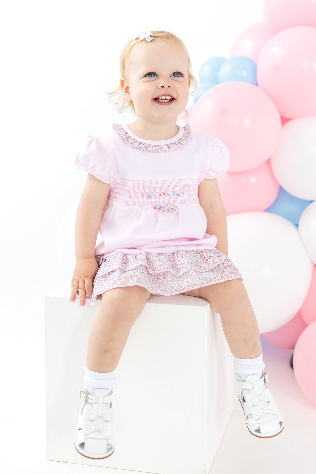Blues Baby PREORDER "Tabitha" Pink Floral Blouse & Skirt | Millie and John