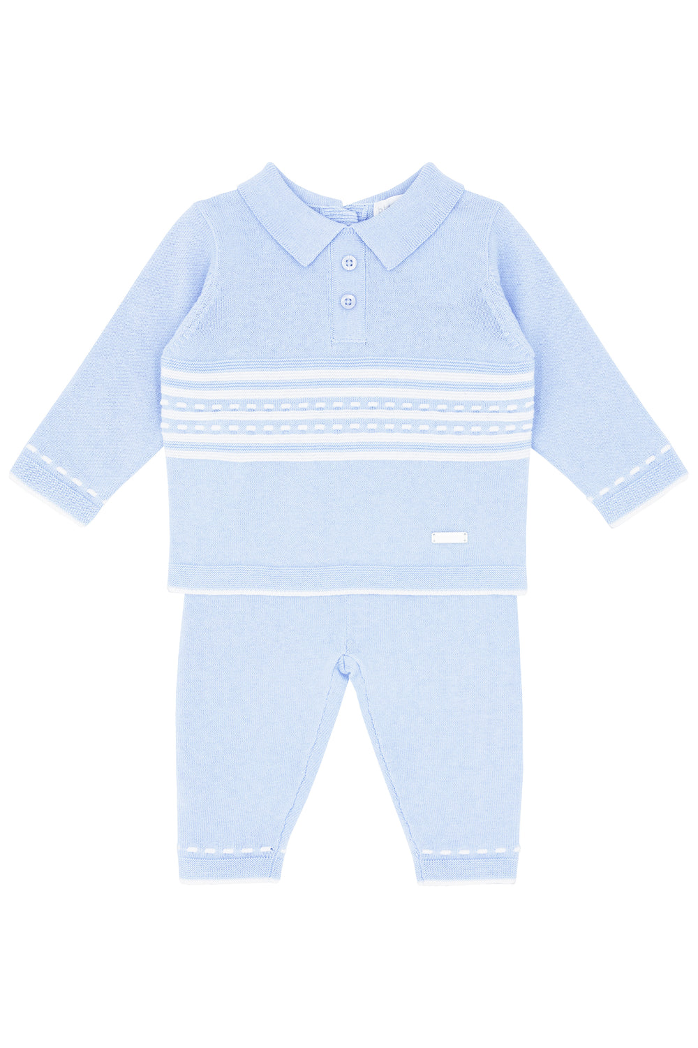 Blues Baby "Zion" Baby Blue Knit Top & Trousers | Millie and John