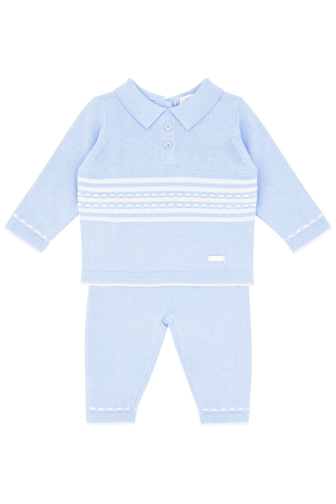 Blues Baby "Zion" Baby Blue Knit Top & Trousers | Millie and John