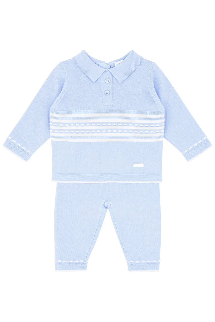 Blues Baby "Zion" Baby Blue Knit Top & Trousers | Millie and John