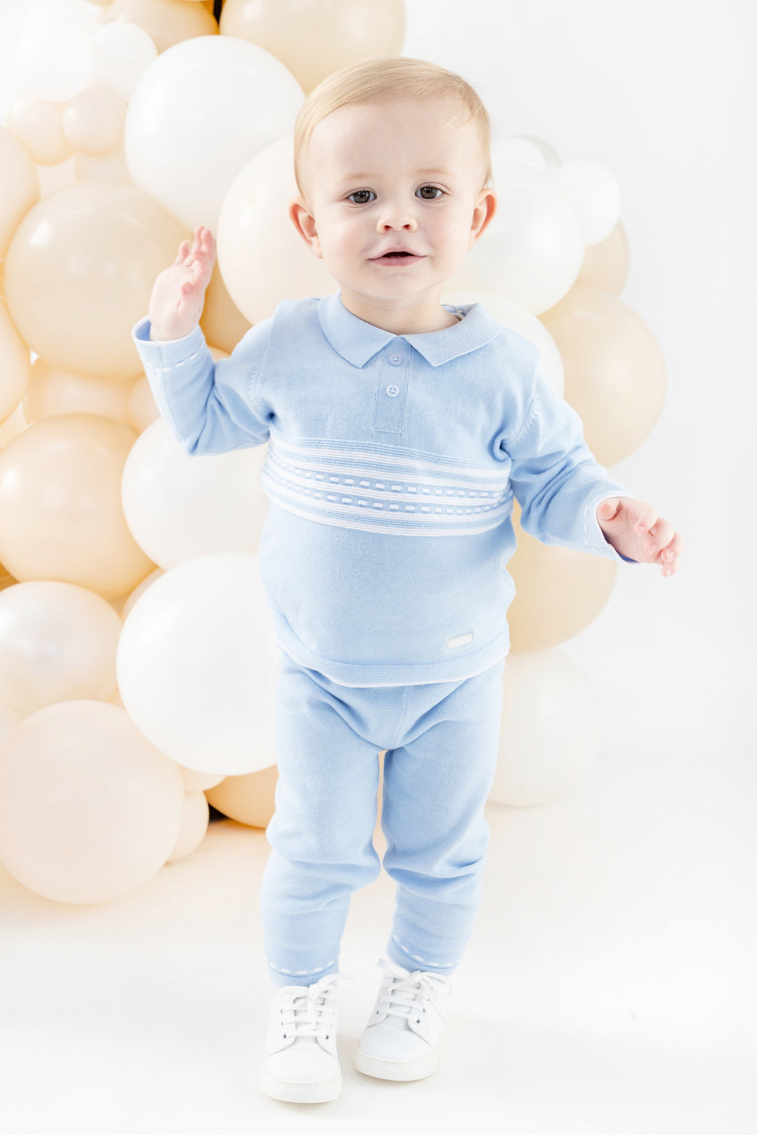 Blues Baby "Zion" Baby Blue Knit Top & Trousers | Millie and John
