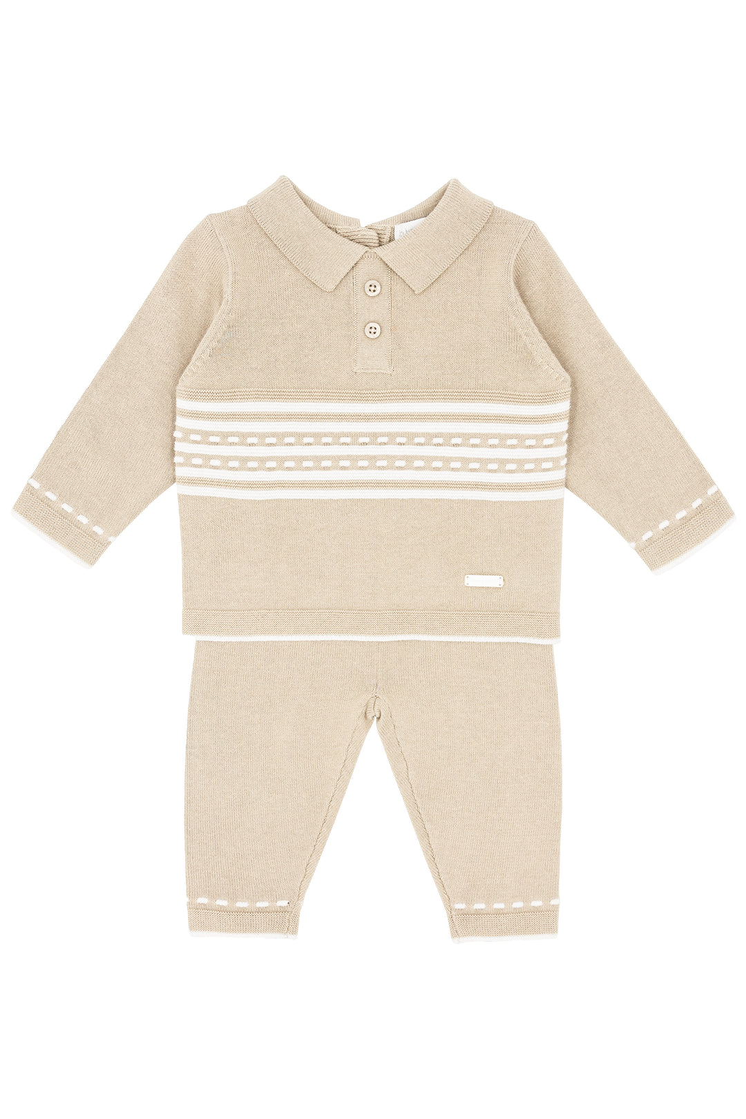 Blues Baby "Zion" Beige Knit Top & Trousers | Millie and John