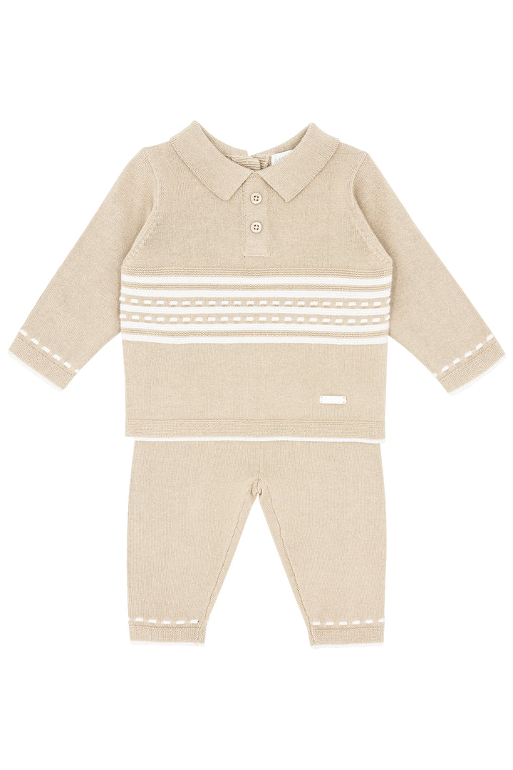 Blues Baby "Zion" Beige Knit Top & Trousers | Millie and John