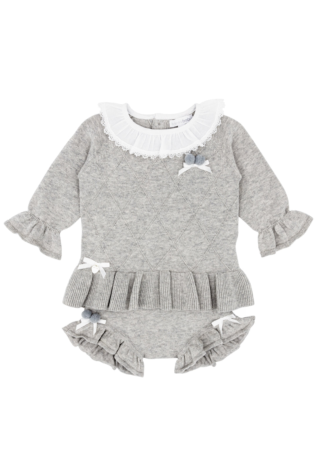 "Melody" Grey Knit Top & Bloomers
