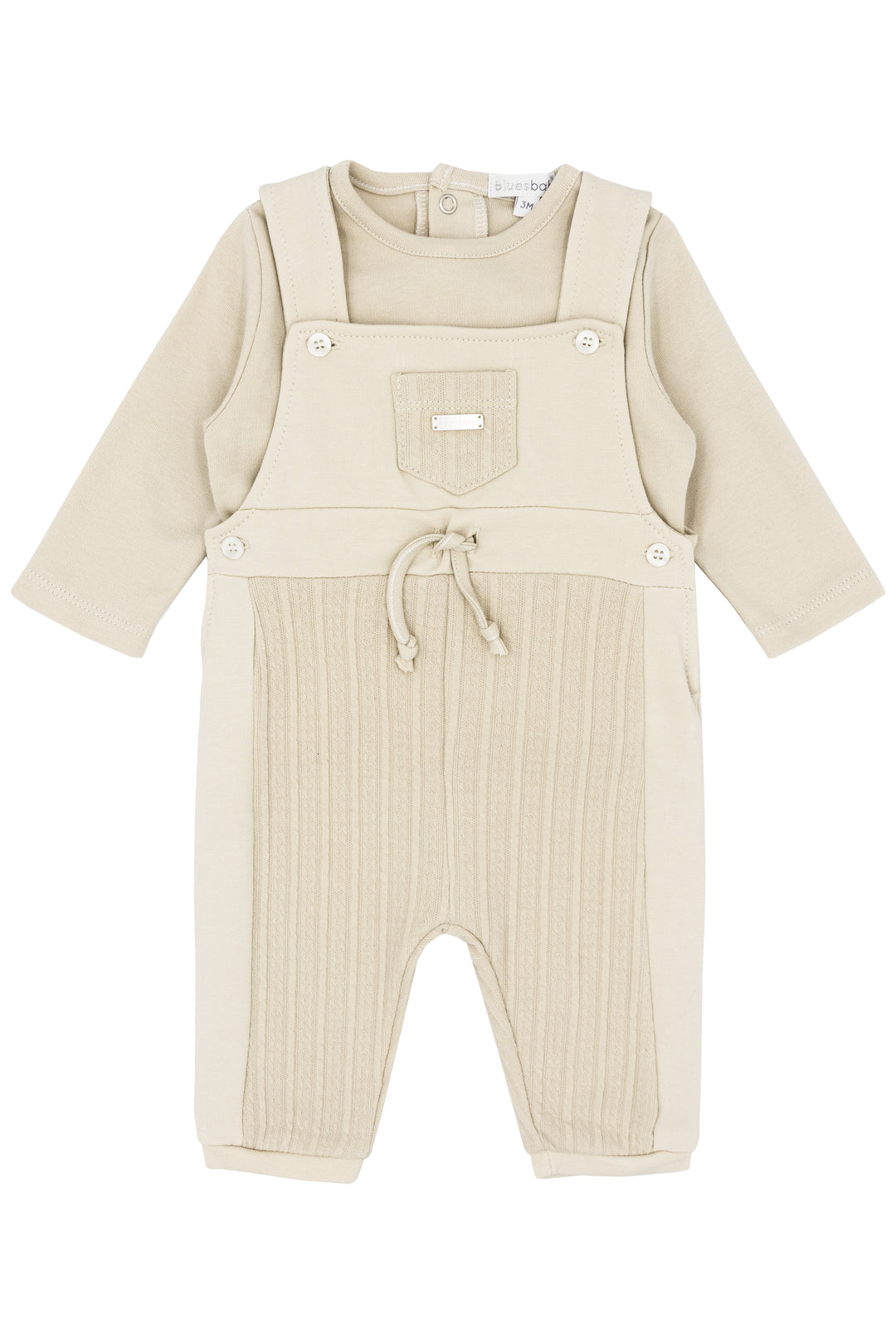 Blues Baby "Rueben" Beige Dungaree Set | Millie and John