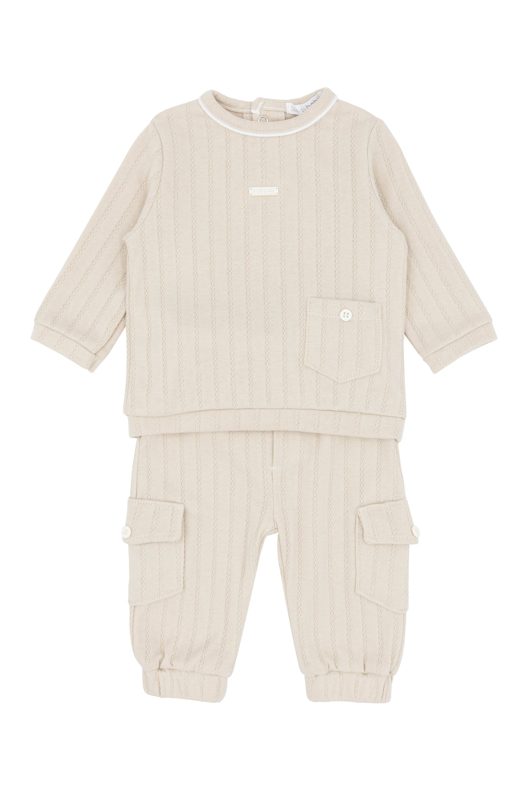 Blues Baby "Idris" Beige Cargo Pocket Top & Trousers | Millie and John