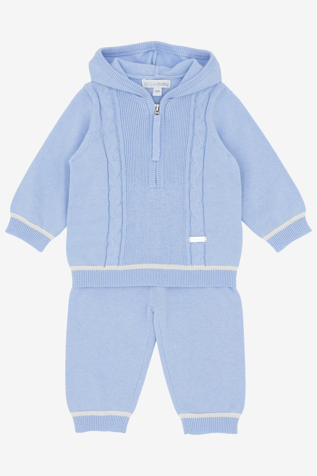 "Leo" Cloud Blue Knitted Hoodie & Trousers