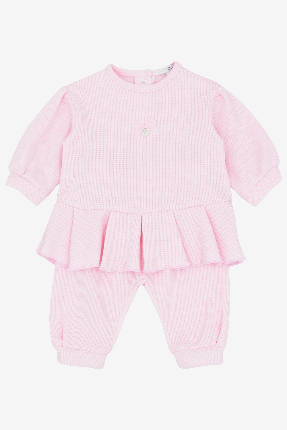 Blues Baby "Hallie" Pink Waffle Top & Trousers | Millie and John