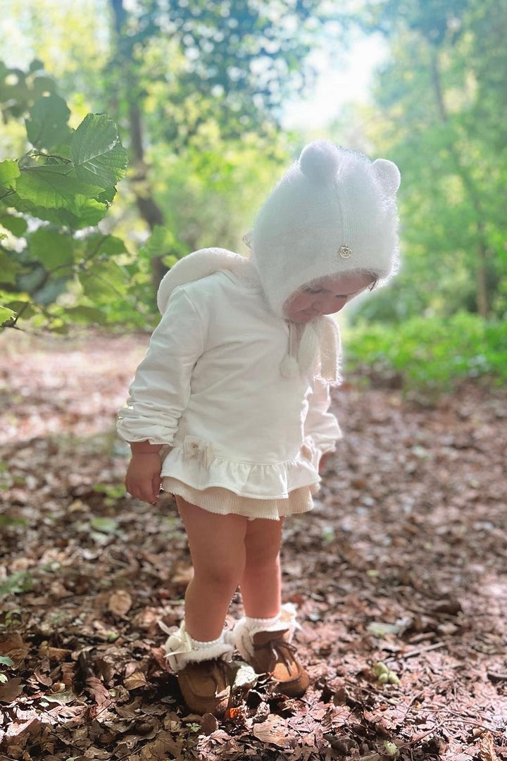 Deolinda "Elinora" Faux Fur Hoodie & Sand Bloomers | Millie and John