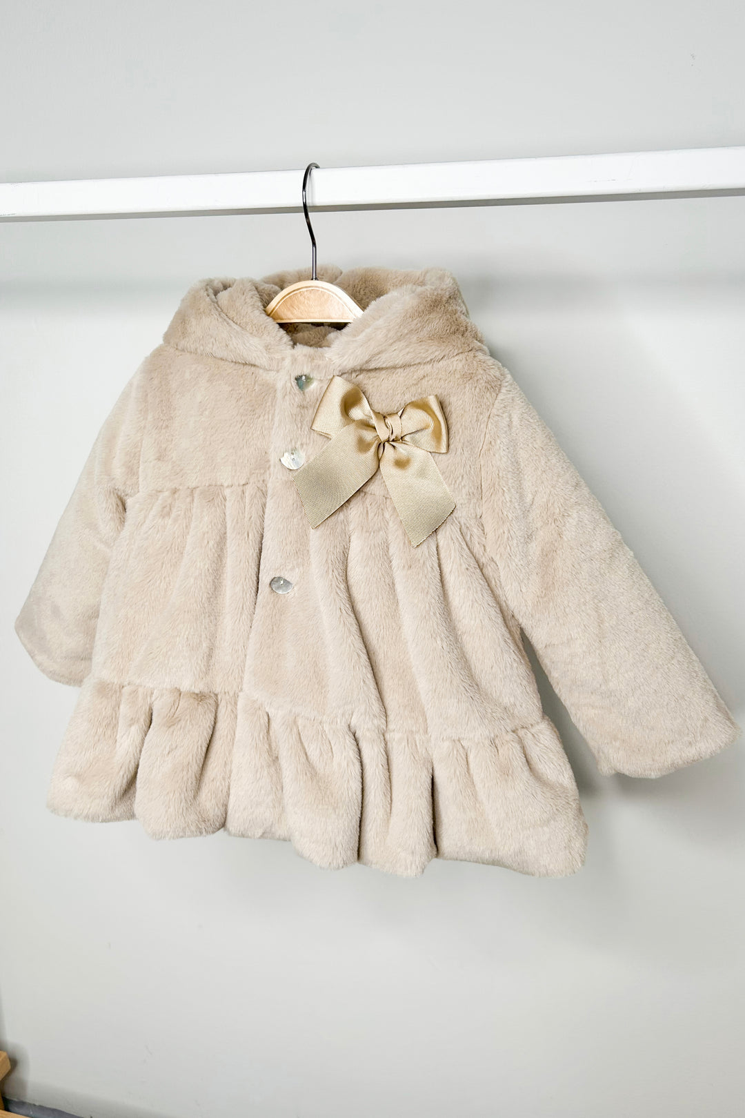 Valentina Bebes Stone Faux Fur Hooded Coat | Millie and John