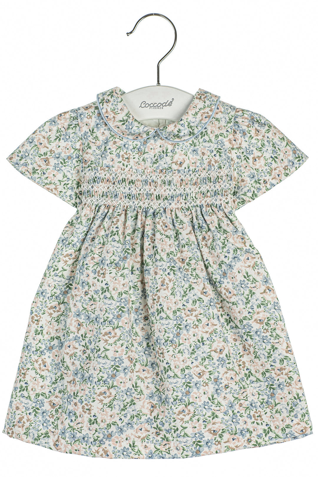 Coccodè "Neesha" Blue Floral Smocked Dress | Millie and John