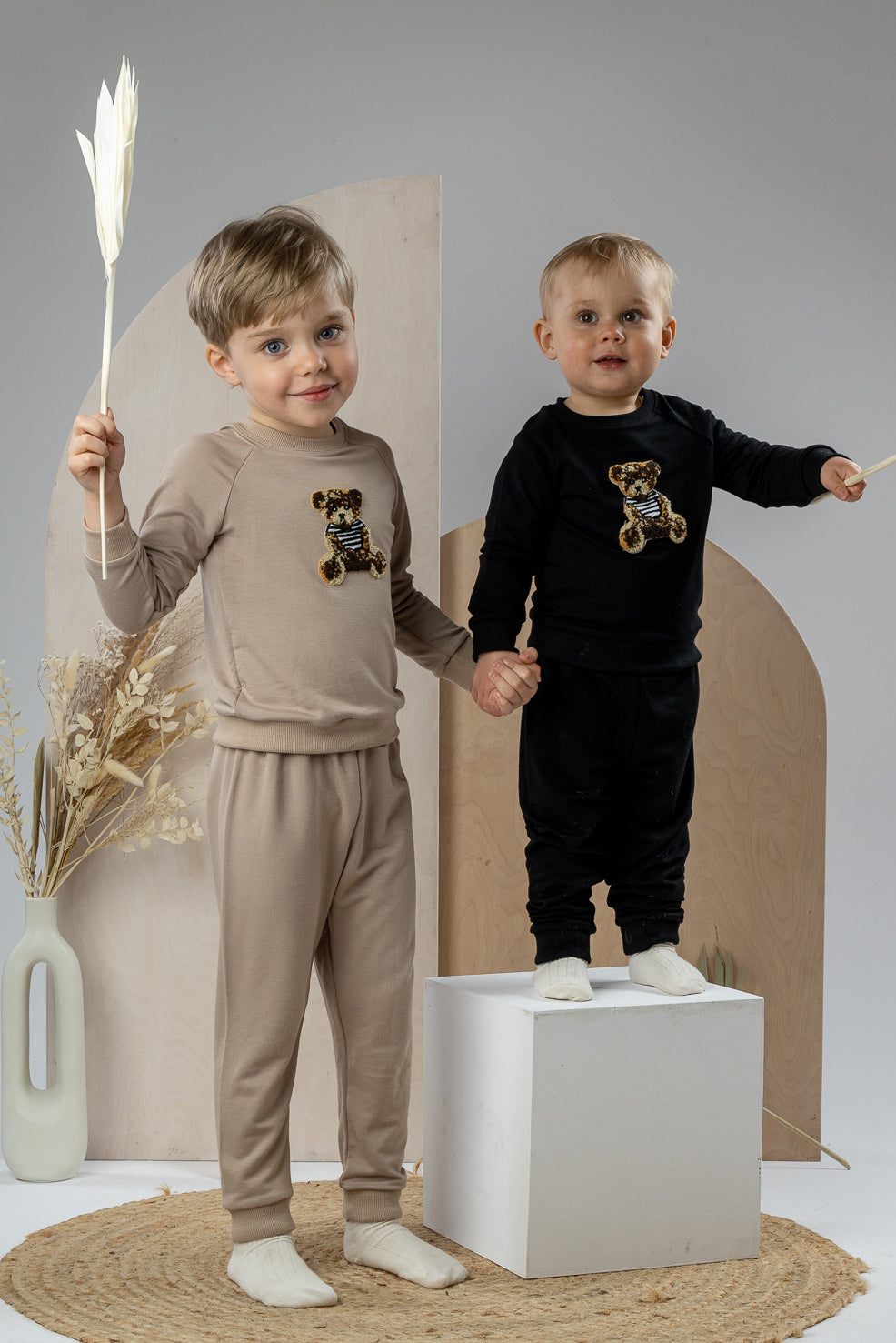 Jamiks "Timothy" Black Bamboo Teddy Tracksuit | Millie and John