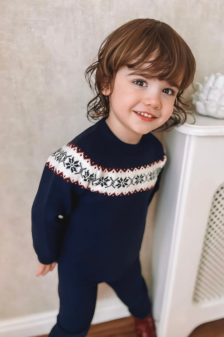 Granlei "Silas" Navy Knitted Tracksuit | Millie and John