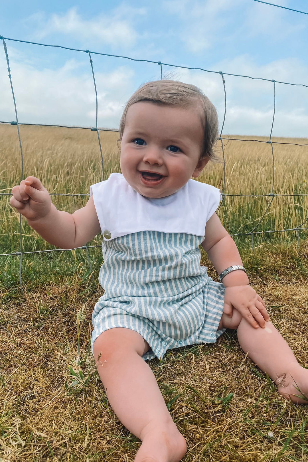 Coccodè "Bernard" Linen Stripe Sailor Romper | Millie and John