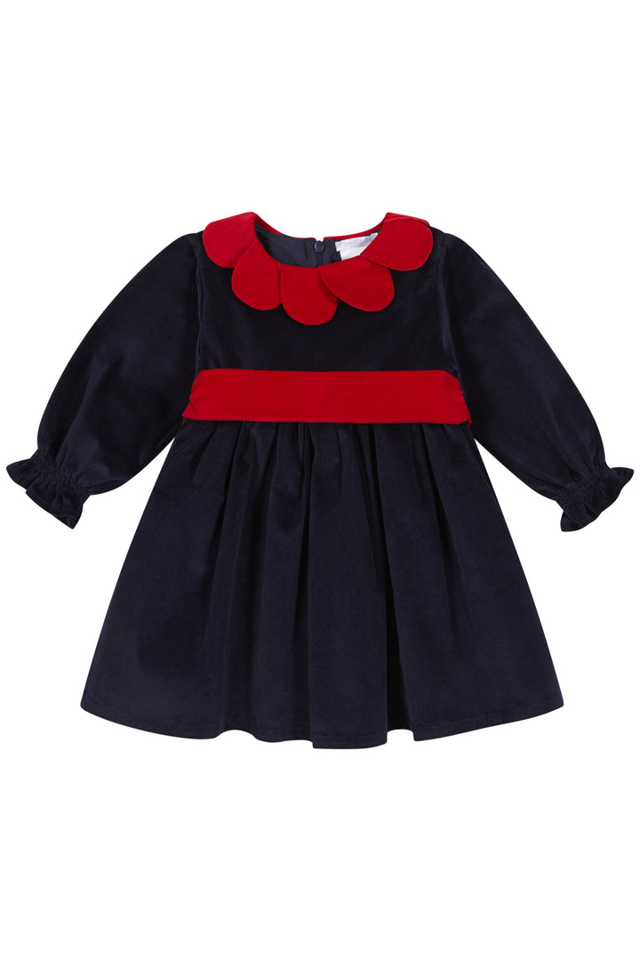 Deolinda "Catalina" Navy & Red Velvet Dress | Millie and John