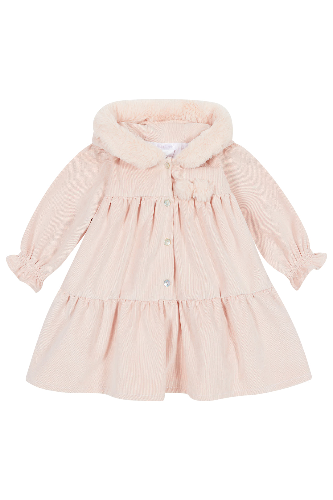 Deolinda "Pippa" Dusky Peach Cord Hoodie Dress | Millie and John