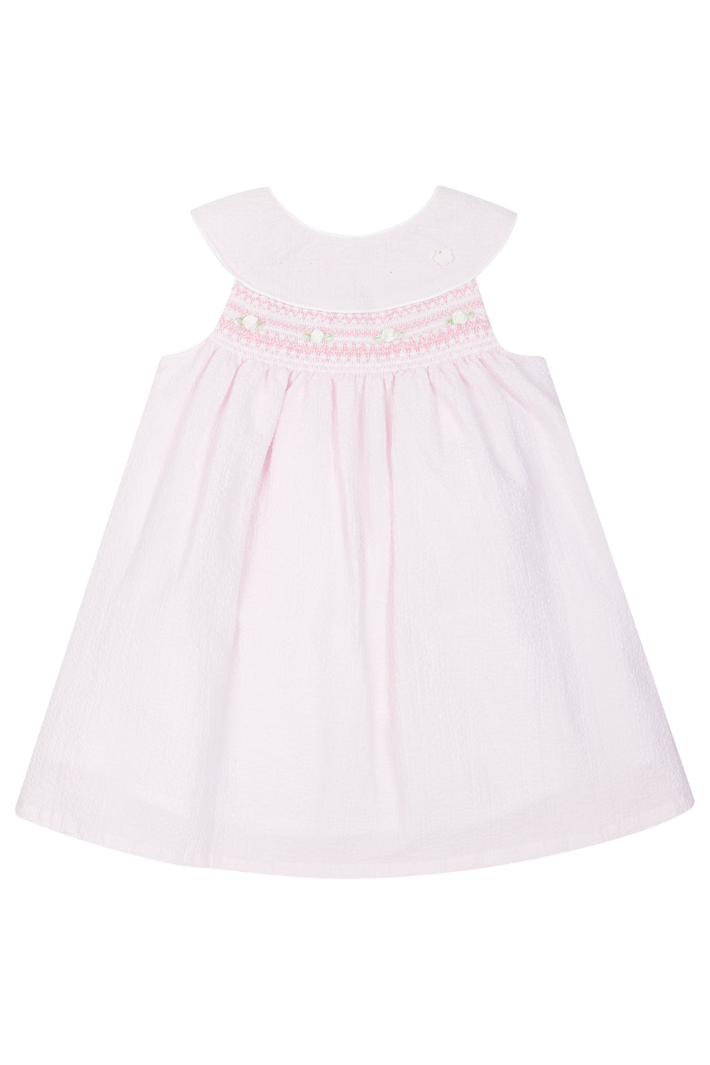 Deolinda "Cordelia" Pink Smocked Rose Bud Dress | Millie and John