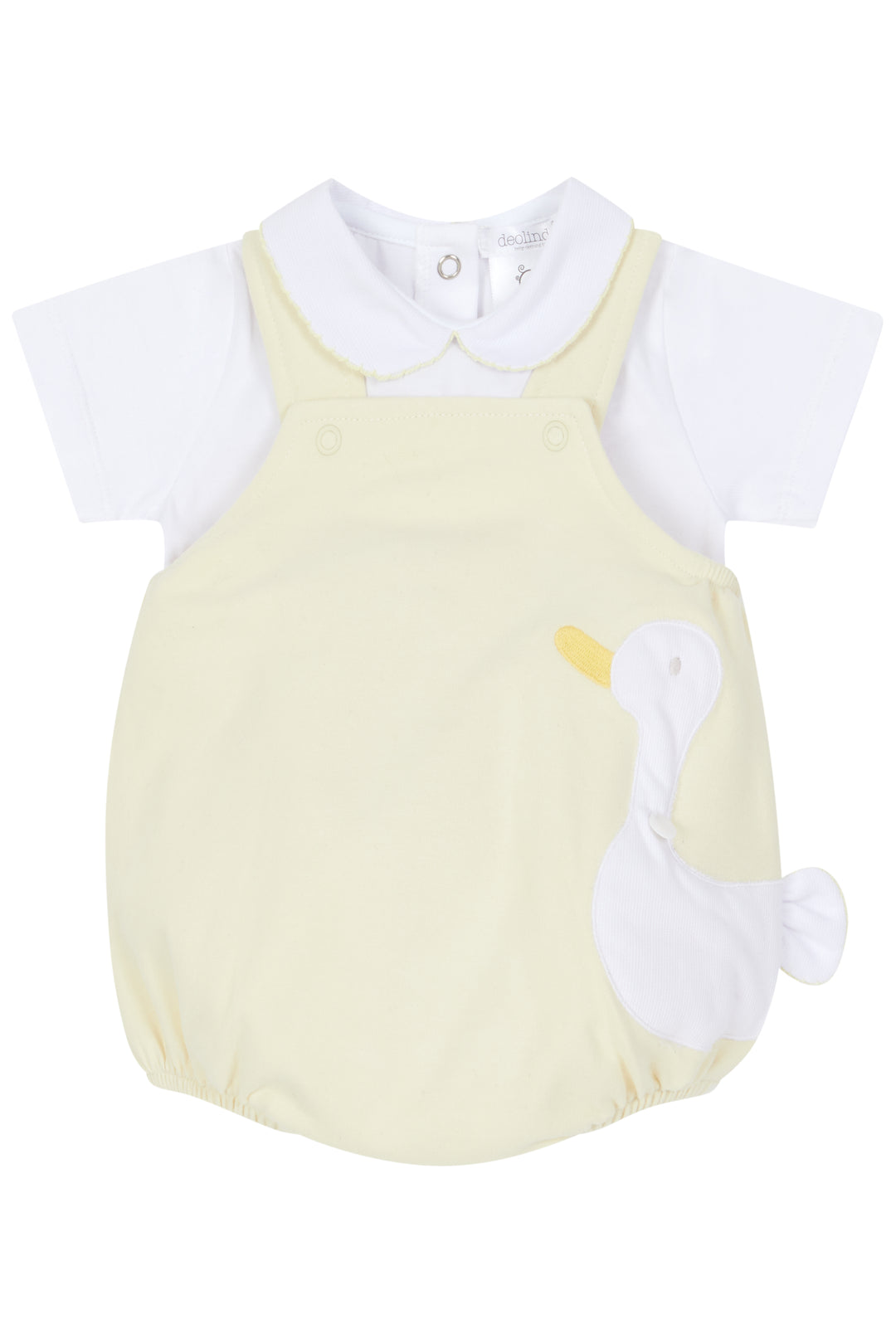 Deolinda "River" Lemon Duck Dungaree Romper Set | Millie and John