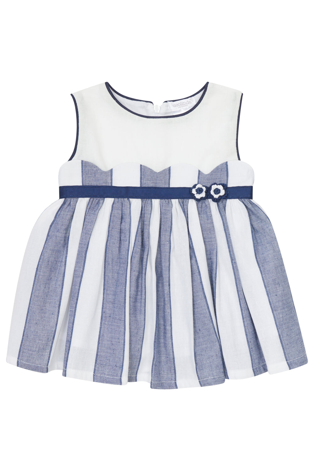 Deolinda "Lottie" Navy Striped Dress | Millie and John