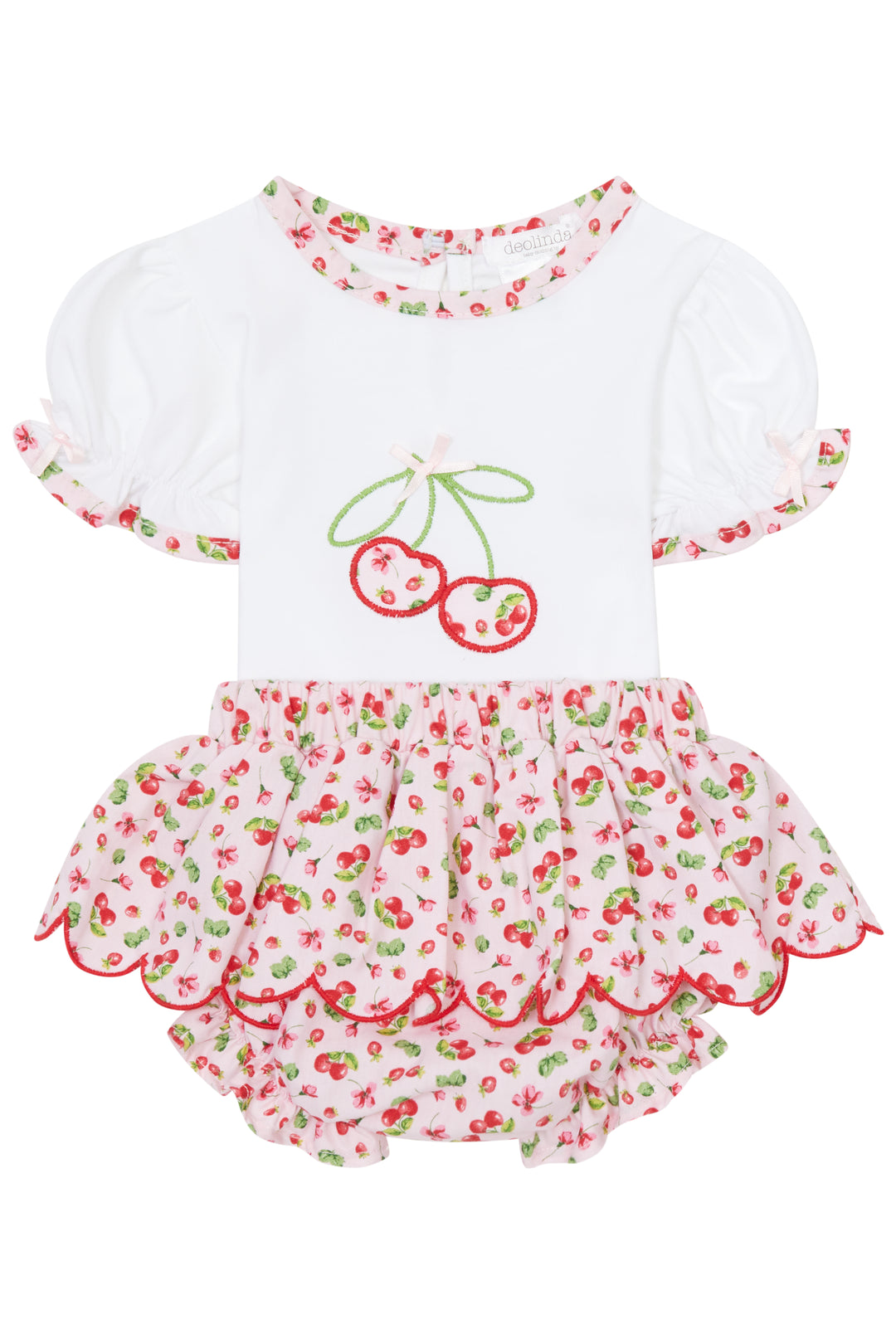 Deolinda "Lulu" Pink Cherry Top & Bloomers | Millie and John