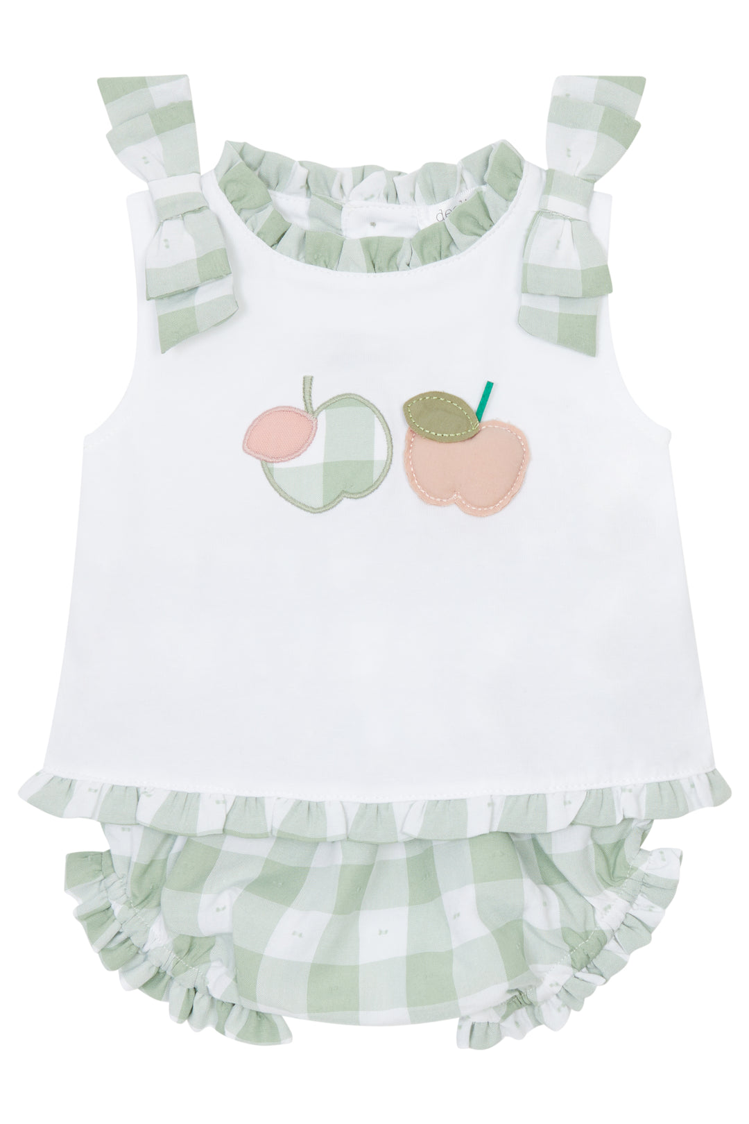 Deolinda "Emma" Sage Green Gingham Top & Bloomers | Millie and John