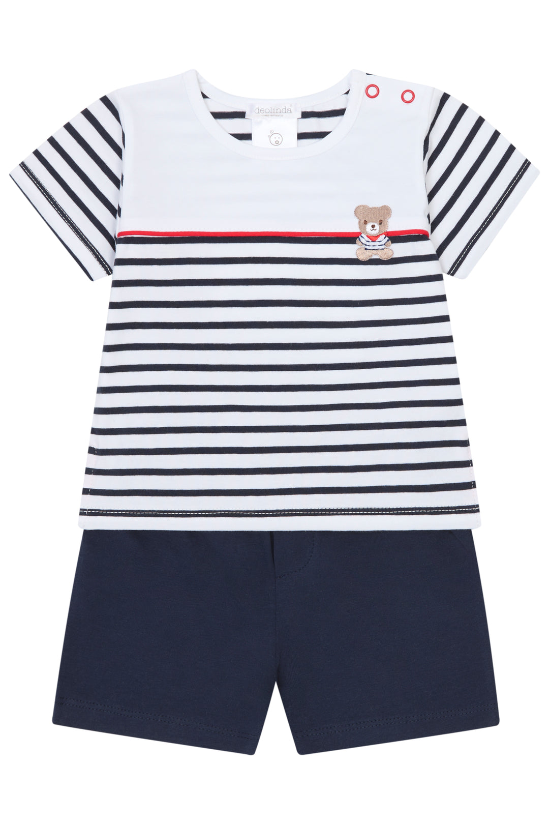 Deolinda "Kai" Navy Striped Teddy T-Shirt & Shorts | Millie and John