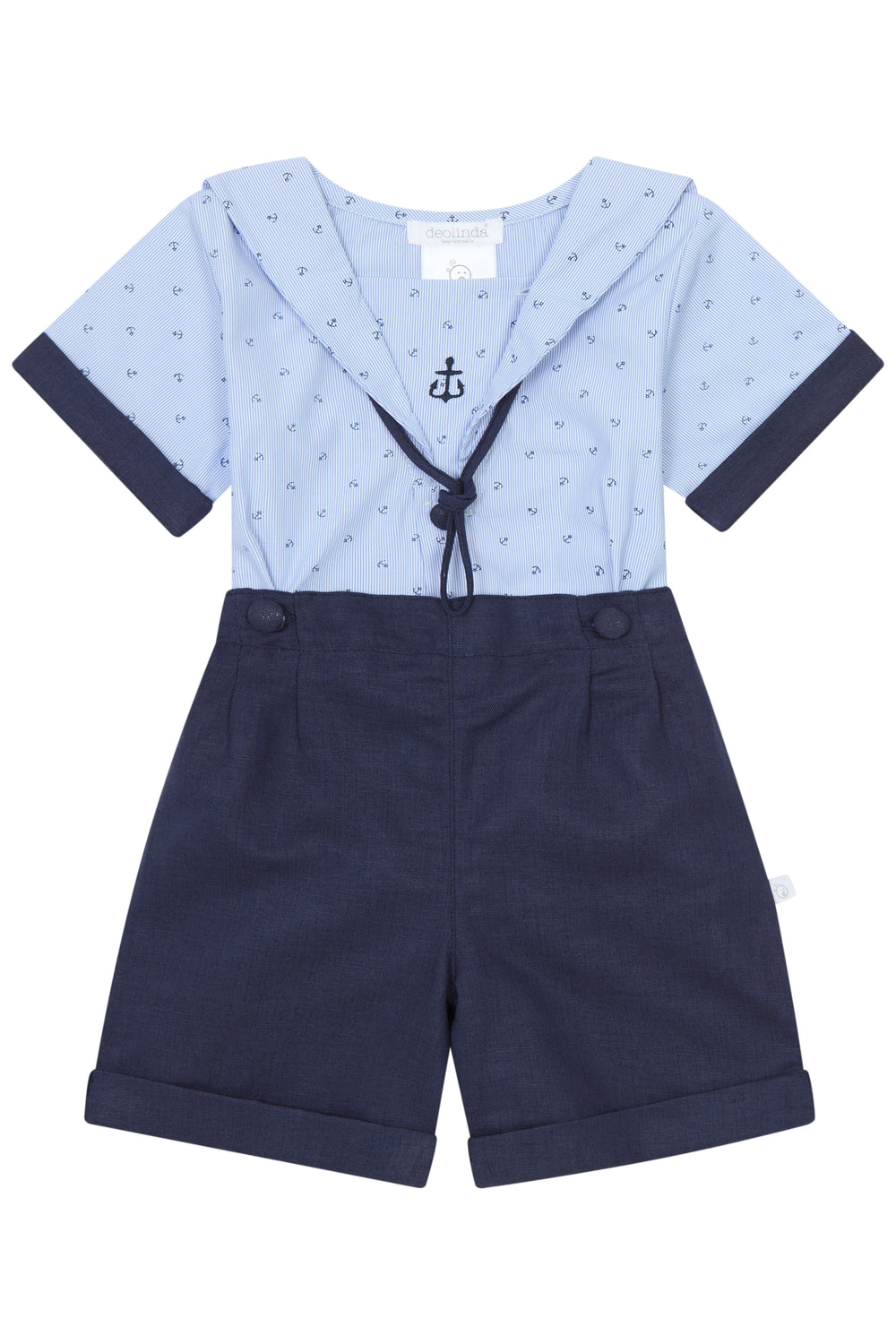 Deolinda "Hayes" Navy Anchor Sailor Shirt & Shorts | Millie and John