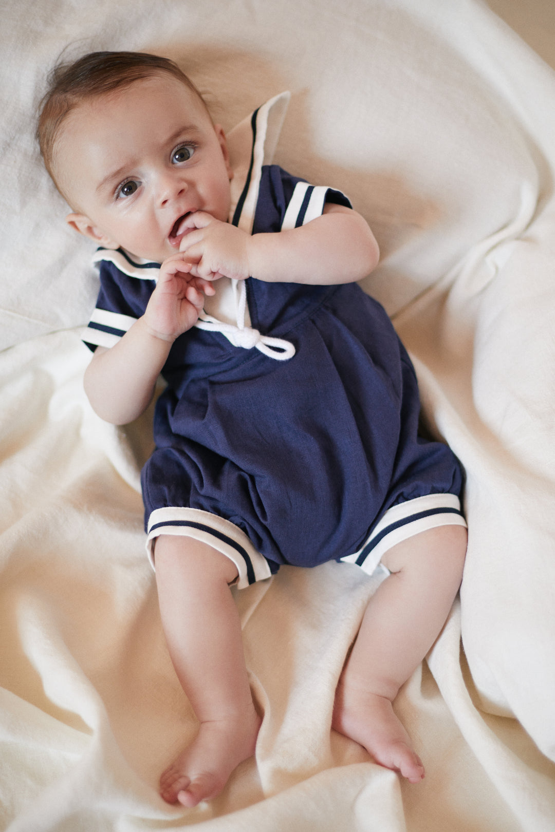 Chic by Deolinda PREORDER "Jacques" Navy Sailor Romper | Millie and John