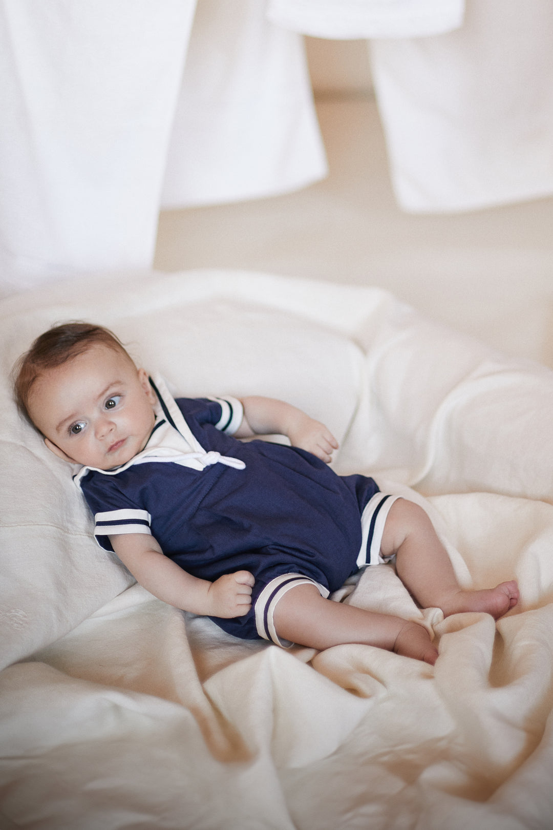 Chic by Deolinda PREORDER "Jacques" Navy Sailor Romper | Millie and John