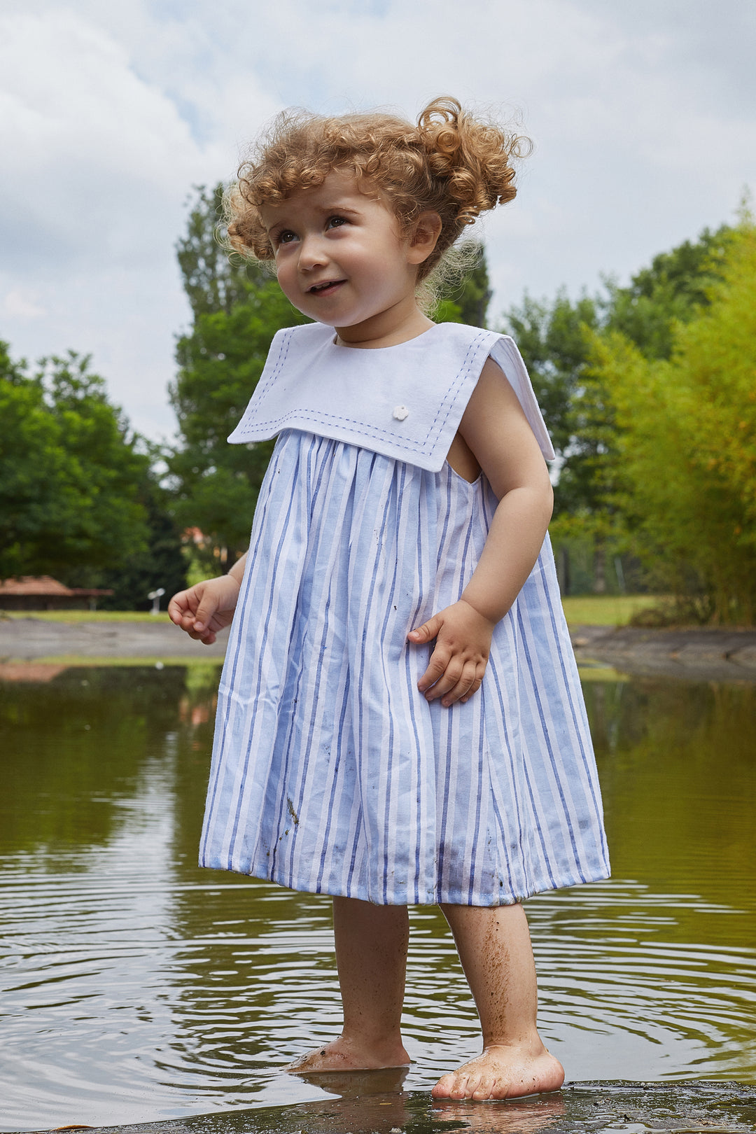 Deolinda PREORDER "Penelope" Blue Striped Sailor Dress | Millie and John