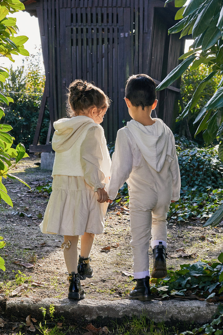 Deolinda "Henry" Sand Needlecord Dungaree Set | Millie and John